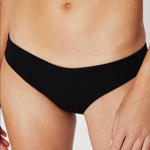 onia XS New Lily Bikini Bottom Low Hipster Cheeky Solid Black Lined Smooth Swim